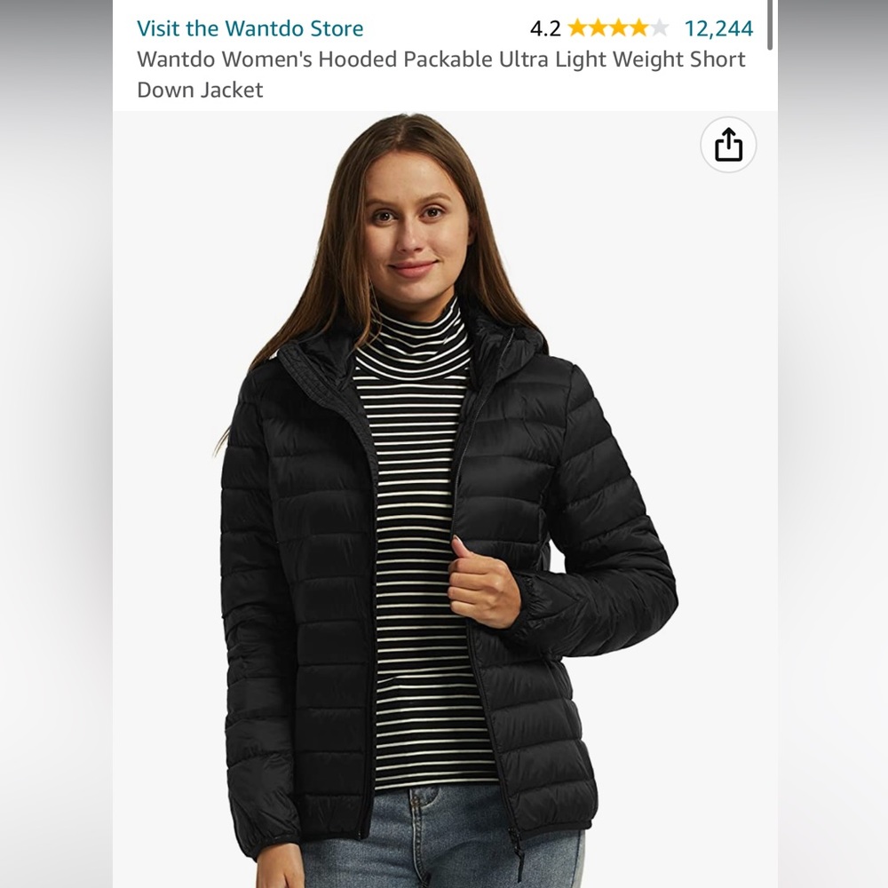 Wantdo Women's Hooded Packable Ultra Light Weight Down Jacket